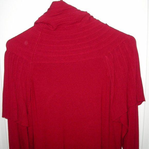 Red Knit Cowl Neck Tunic - Picture 5 of 13